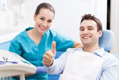 Happy patient in the hospital