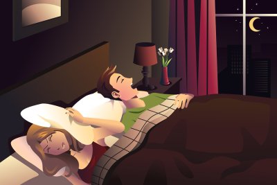 Husband and wife sleeping together
